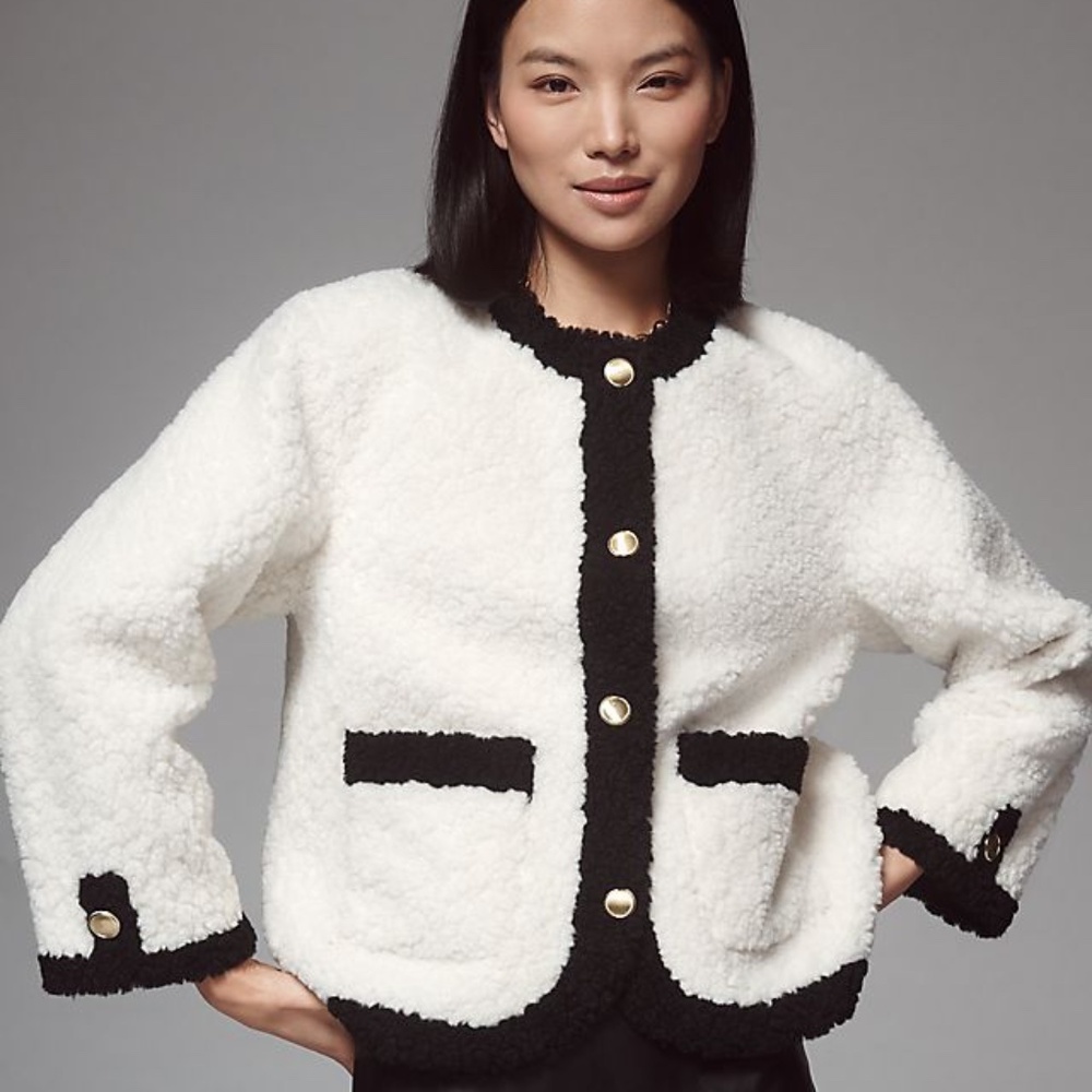 Anthropologie Maeve Lady Sherpa Jacket